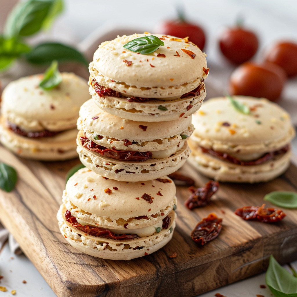 Macaron tomate séchée basilic