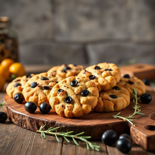 Sachets de biscuits sablés olives noire et romarin