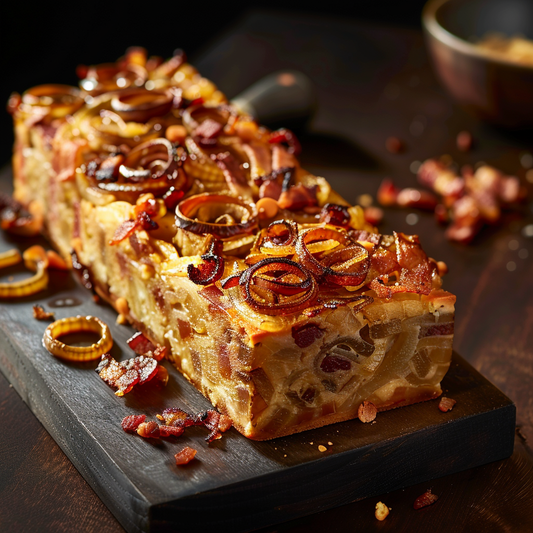 Cake lardons oignons caramélisés