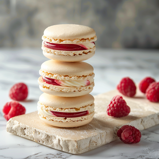 Macaron chocolat blanc framboise
